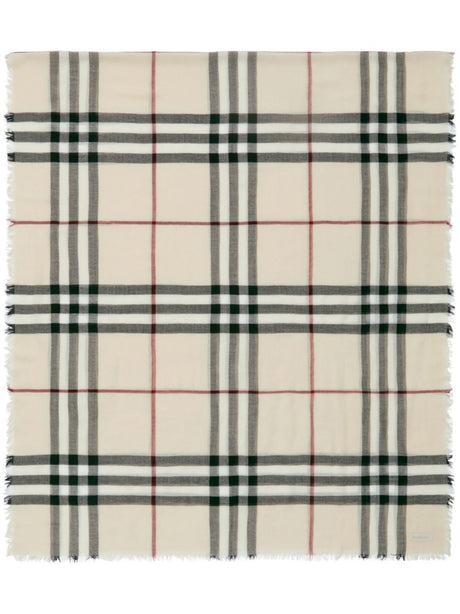 BURBERRY Giant Check Scarf for Women in Gray - FW24