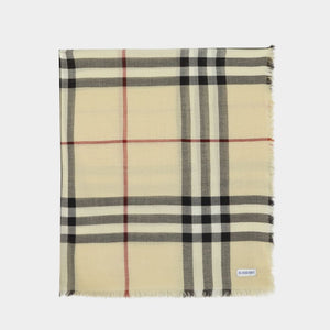 BURBERRY Iconic Check Wool Scarf