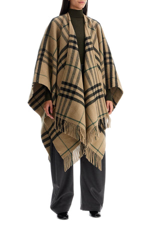 BURBERRY Wool and Cashmere Open Cape - One Size Fits All