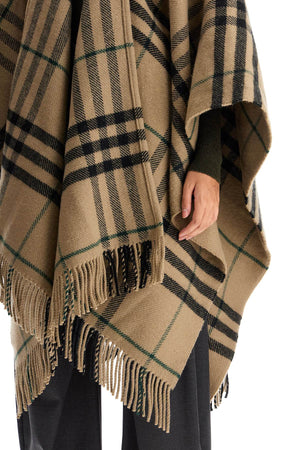 BURBERRY Wool and Cashmere Open Cape - One Size Fits All