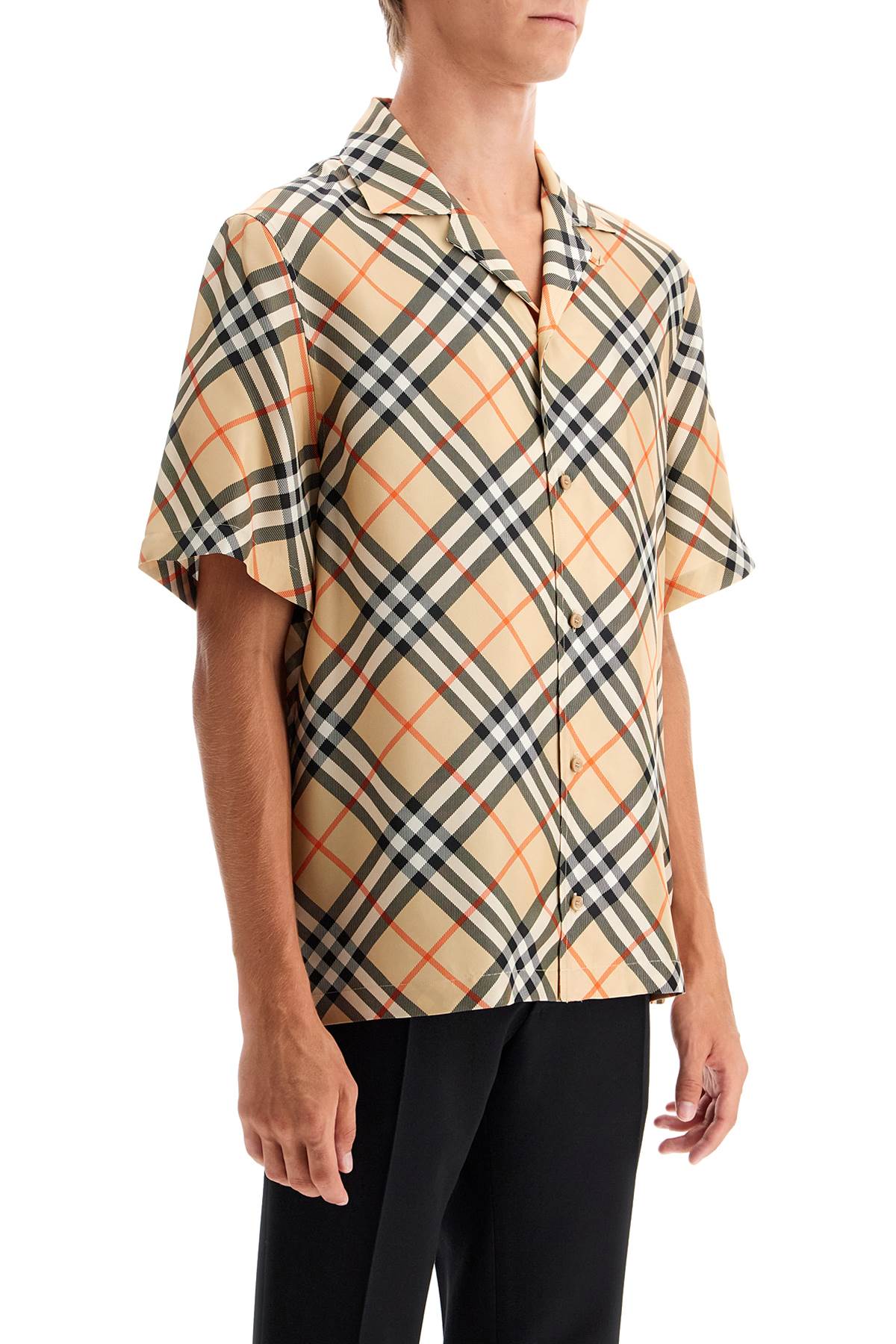 BURBERRY Elegant Silk Short-Sleeved Shirt