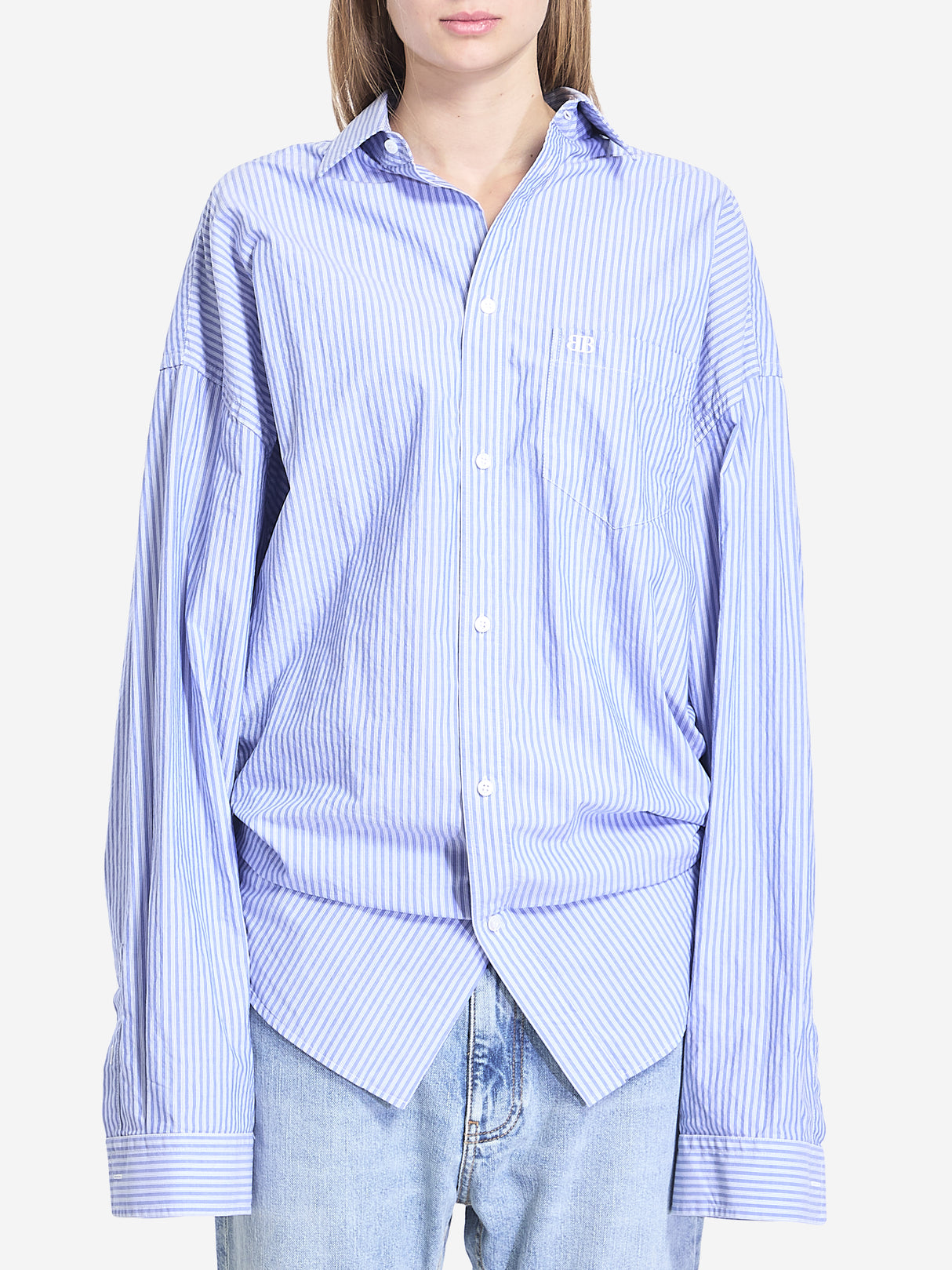 BALENCIAGA Knot Back Striped Shirt