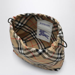 BURBERRY Mini Drawstring Pouch Handbag with Equestrian Design