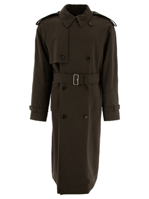 Áo Khoác Dài Trenchcoat Bằng Len Có Độ Co Giãn