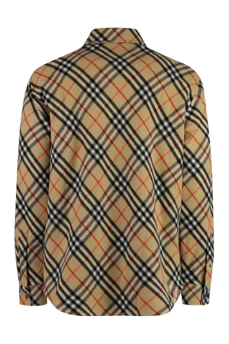 BURBERRY Wool Overshirt with Check Motif