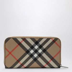 BURBERRY Mini Check Pattern Zipped Wallet