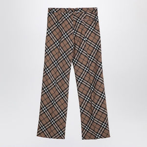 BURBERRY Check Trousers in Wool Blend for Men