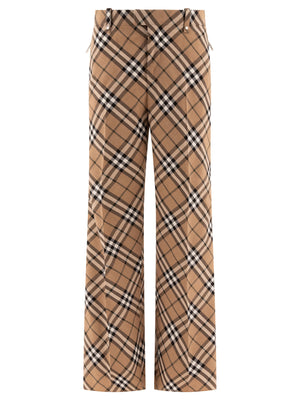 BURBERRY Tailored Wool Blend Trousers - Relaxed Fit, Mid Rise