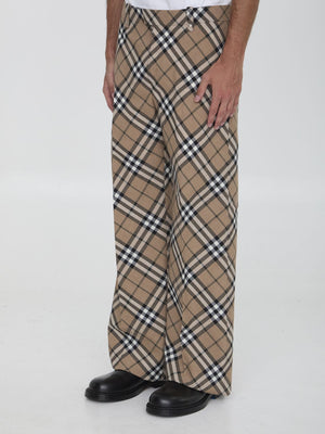 BURBERRY Tailored Wool Blend Trousers with Nova Check Pattern