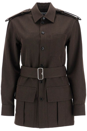 BURBERRY Elegant Wool Safari Jacket with Belt