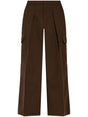 BURBERRY Chic Brown Wool Straight-Leg Cargo Pants for Women