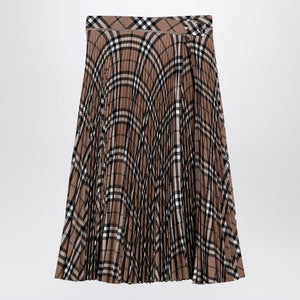 BURBERRY Pleated Check Pattern Skirt