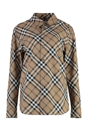 BURBERRY Checkered Design Cotton Shirt for Women