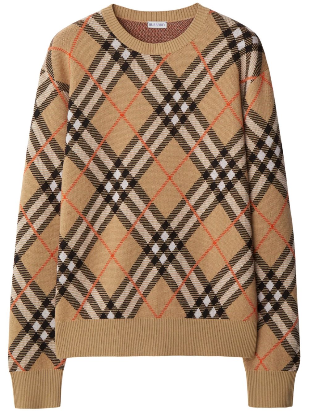 BURBERRY Vintage Check Intarsia Knit Sweater - Women's Size