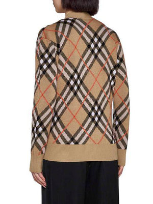 BURBERRY CARDIGAN IN CHECK WOOL