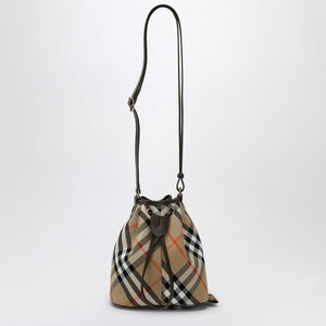 BURBERRY Mini Vintage Check Bucket Handbag with Shoulder Strap