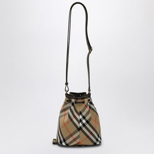 BURBERRY Mini Vintage Check Bucket Handbag with Shoulder Strap