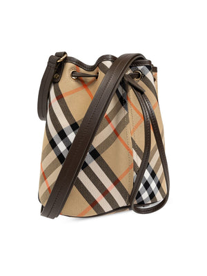 BURBERRY Chic Check Mini Bucket Handbag