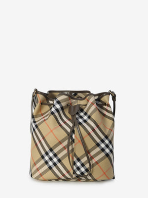 BURBERRY Classic Check Cotton Bucket Bag 28x29x20 cm