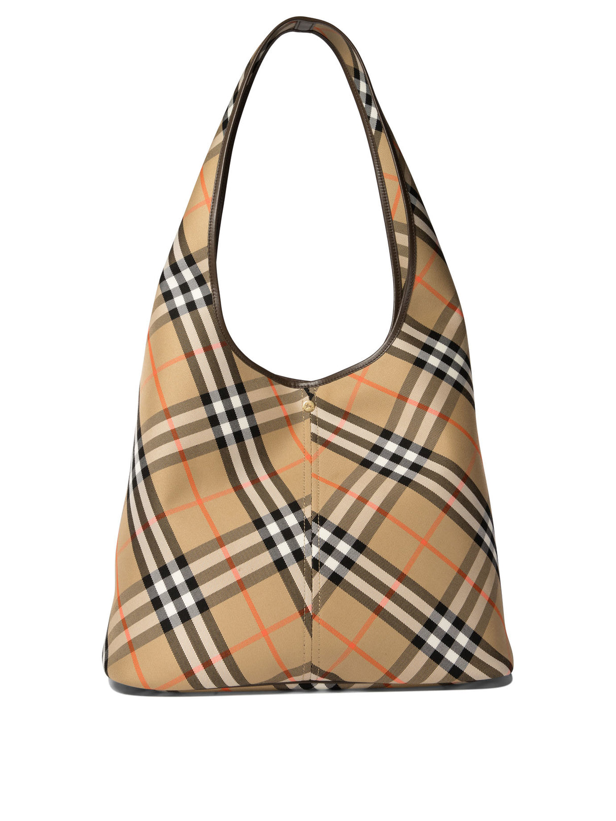 BURBERRY Large Check Pattern Shoulder Bag