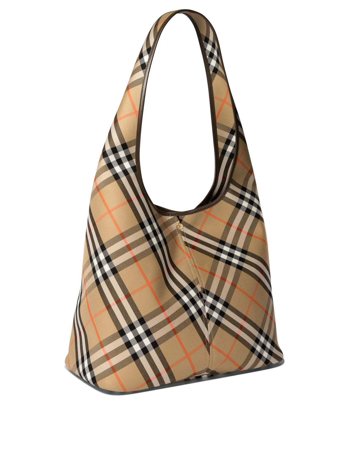 BURBERRY Large Check Pattern Shoulder Bag