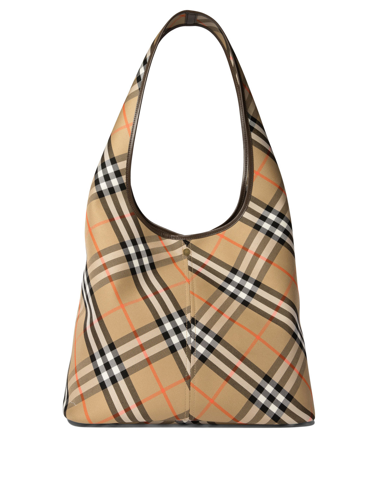 BURBERRY Large Check Pattern Shoulder Bag