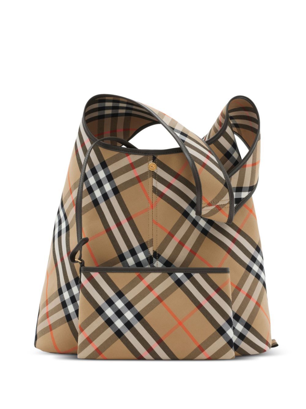 BURBERRY Large Check Pattern Shoulder Bag