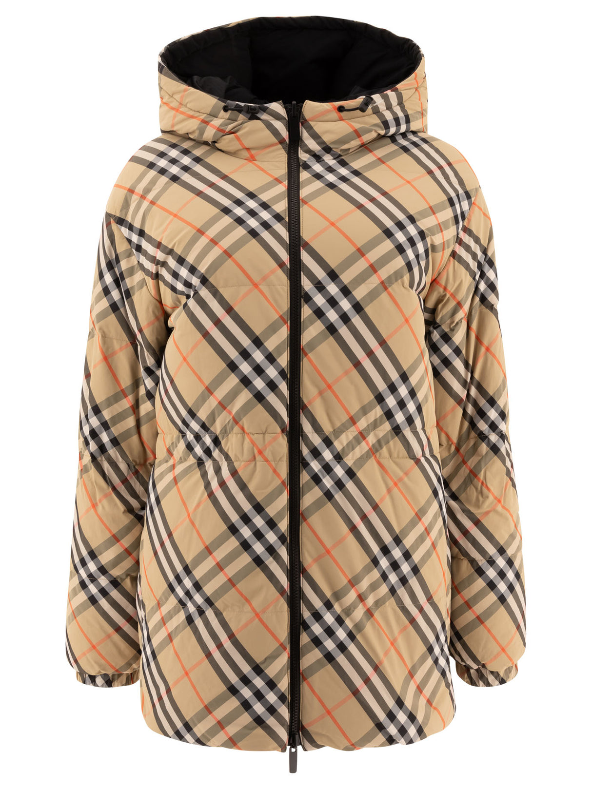 BURBERRY Reversible Check Down Jacket - Women's Relaxed Fit