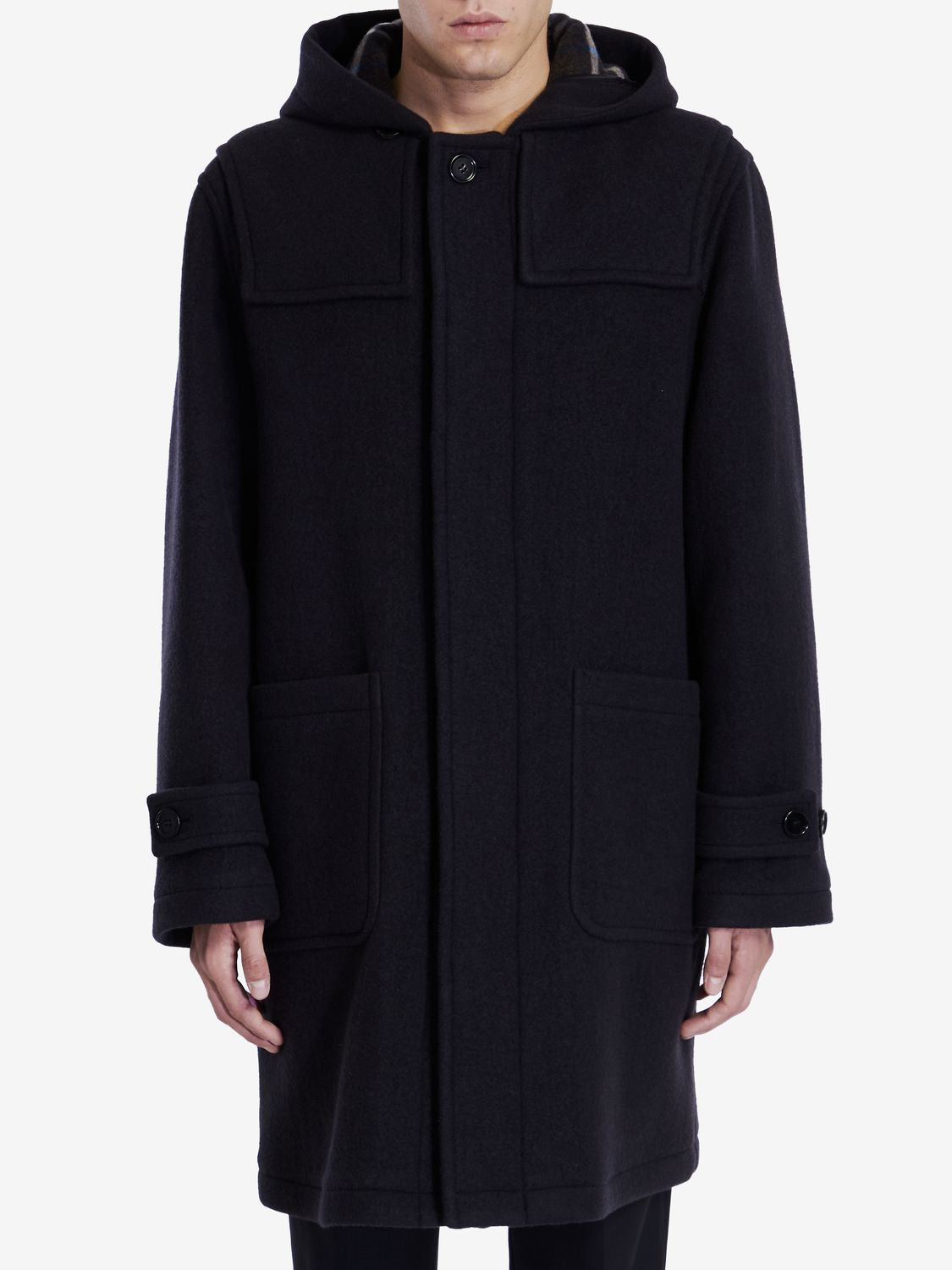 BURBERRY Elegant Black Wool Duffle Jacket