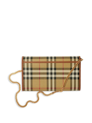 BURBERRY Checkered Chain Strap Mini Wallet