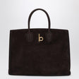 BURBERRY Rocking Horse Medium Suede Tote Handbag