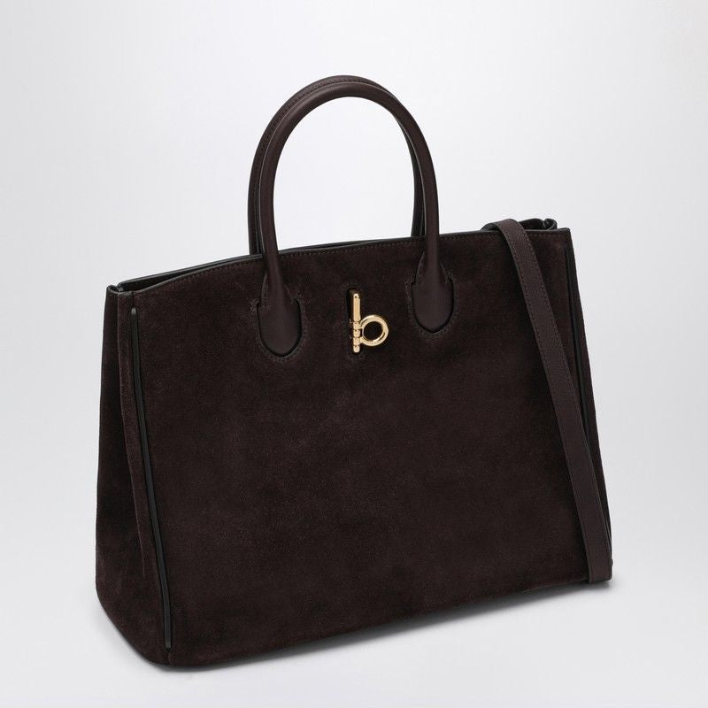 BURBERRY Rocking Horse Medium Suede Tote Handbag