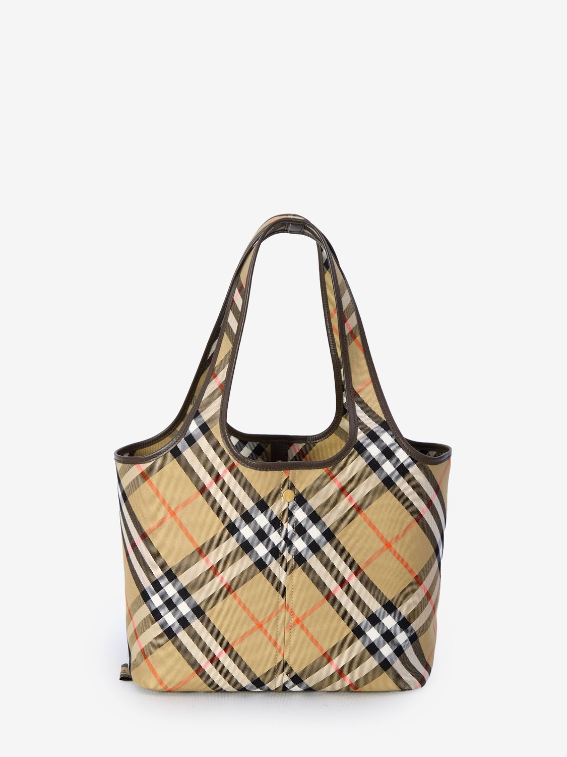 BURBERRY Elegant Check Mini Tote with Calfskin Accents 41x14x26 cm