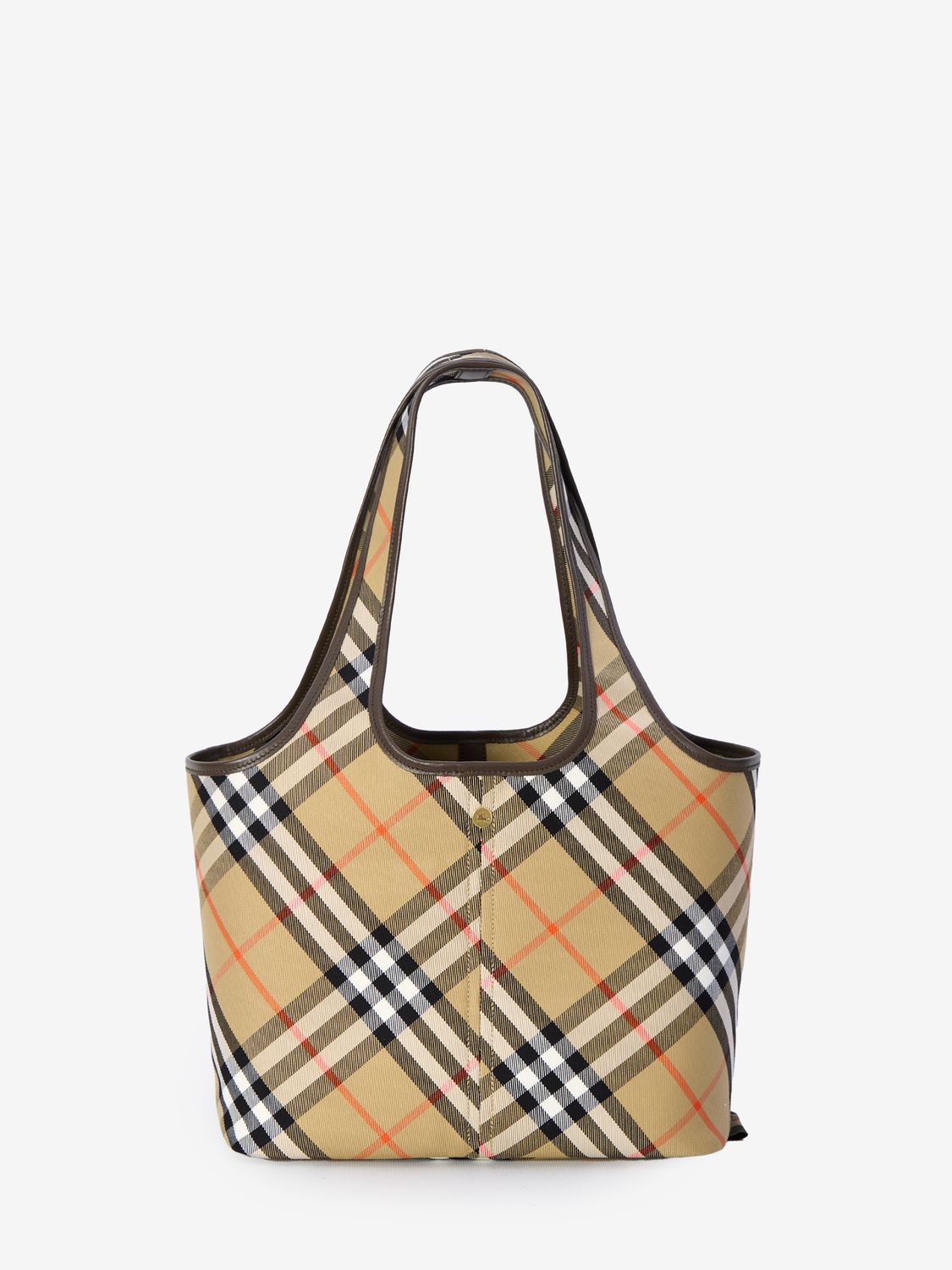 BURBERRY 100% Leather Checkered Handbag with Removable Pouch