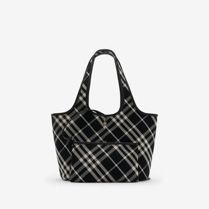 BURBERRY Elegant Small Tote in Black Cotton