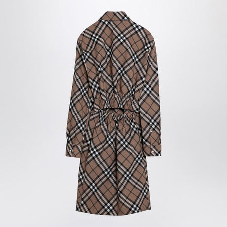 BURBERRY Belted Check Motif Shirtdress