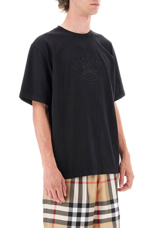 BURBERRY Embroidered Emblem Organic Cotton T-Shirt