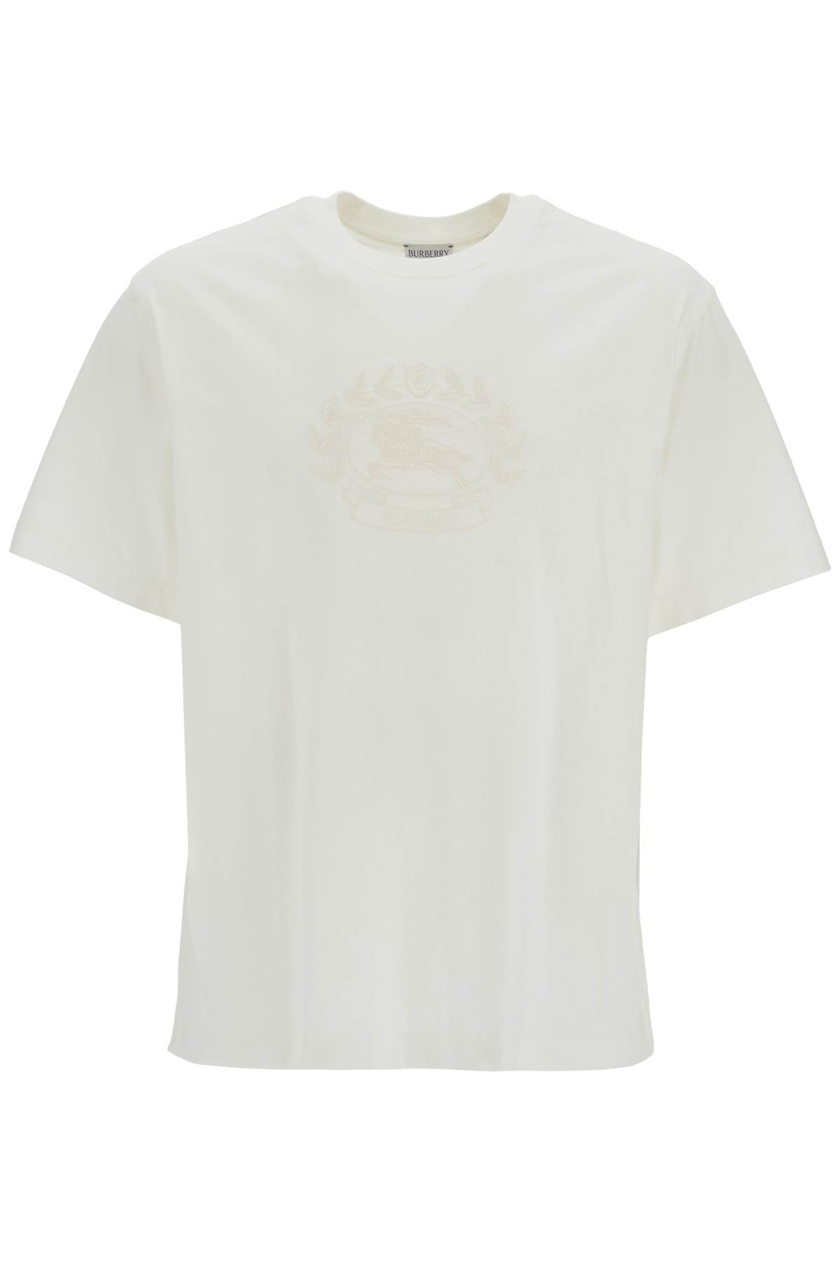 BURBERRY EKD Emblem Embroidered Cotton T-Shirt