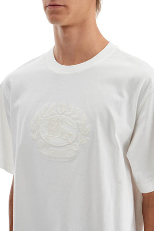 BURBERRY EKD Emblem Embroidered Cotton T-Shirt