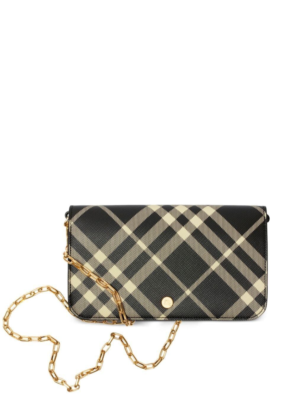 BURBERRY Mini Check Print Crossbody Handbag