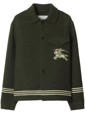 BURBERRY Double-Faced Wool Overshirt with Equestrian Emblem