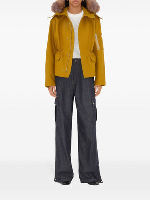 BURBERRY Mini Yellow Cotton Twill Parka Jacket for Women