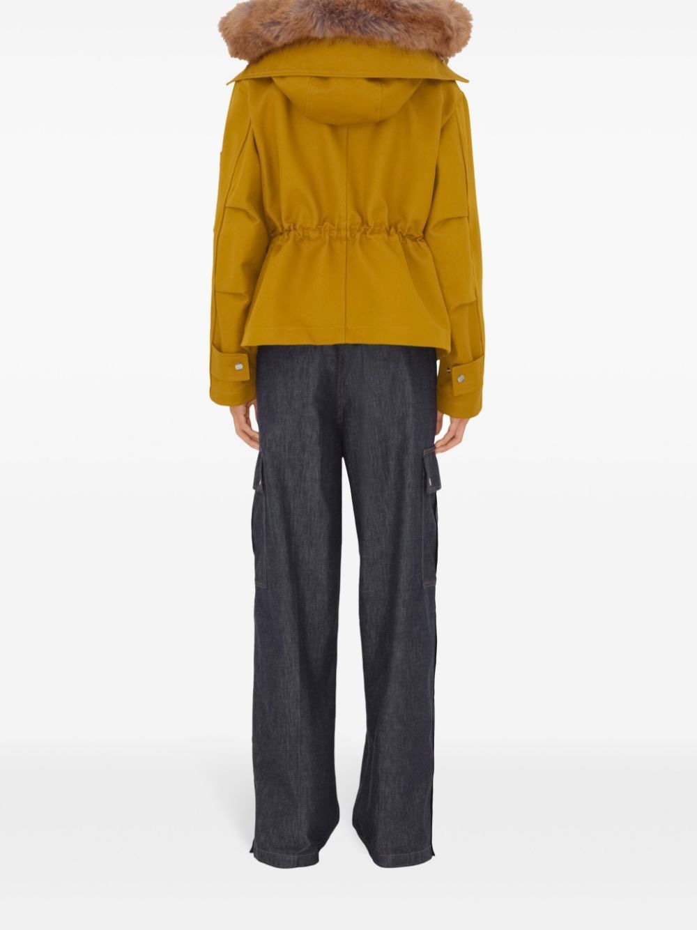 BURBERRY Mini Yellow Cotton Twill Parka Jacket for Women