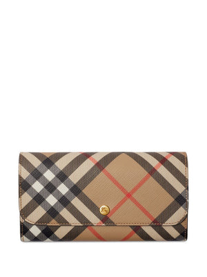 BURBERRY Checkered Design Mini Wallet for Women