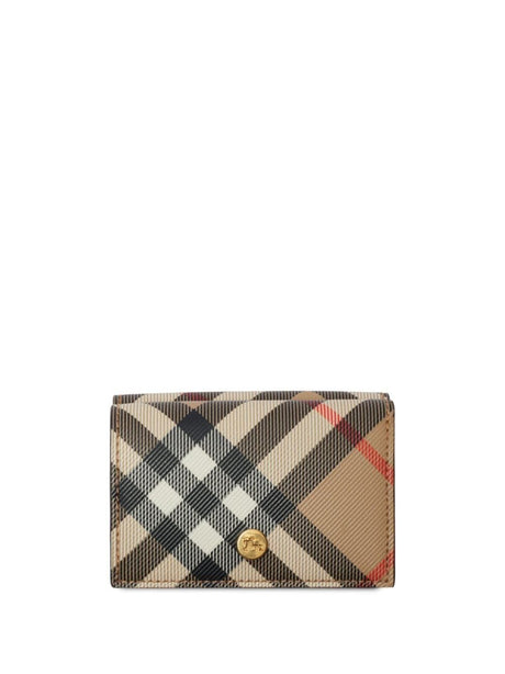 BURBERRY Mini Coated Canvas Wallet - Classic Check Motif