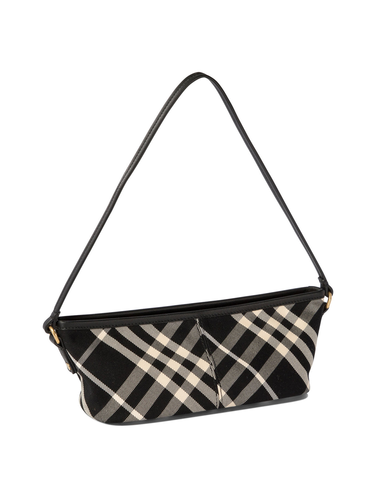 BURBERRY Mini Check Shoulder Bag in Black