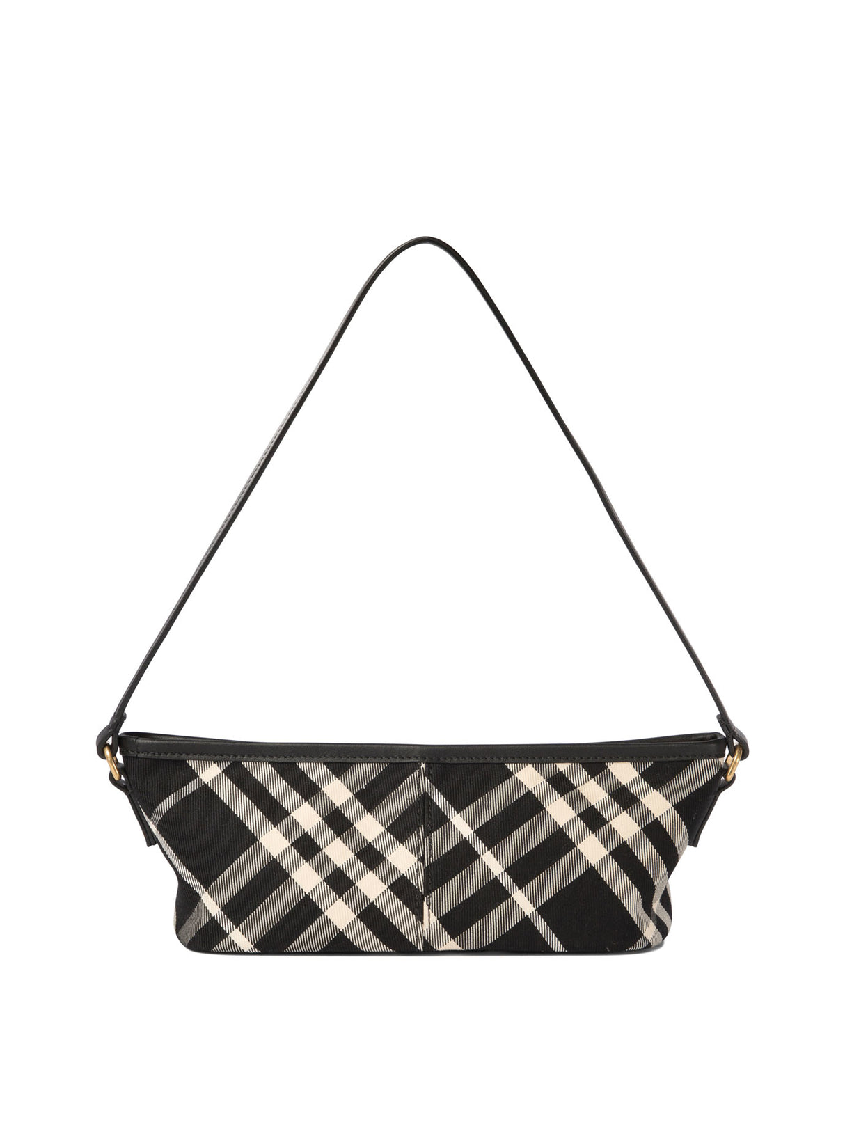 BURBERRY Mini Check Shoulder Bag in Black