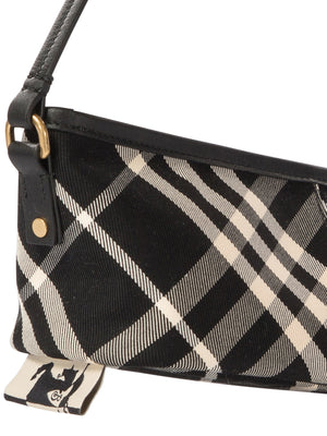 BURBERRY Mini Check Shoulder Bag in Black