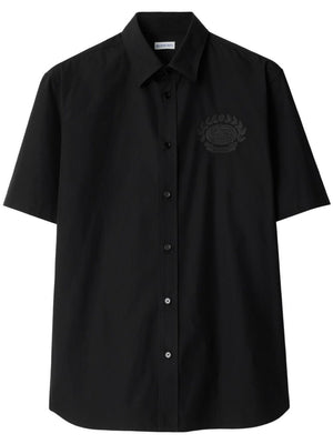 BURBERRY Classic Black Cotton Shirt - Fall/Winter Collection