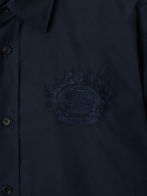 BURBERRY Slim Fit Long Sleeve Shirt with EKD Embroidery - Fall/Winter 2024